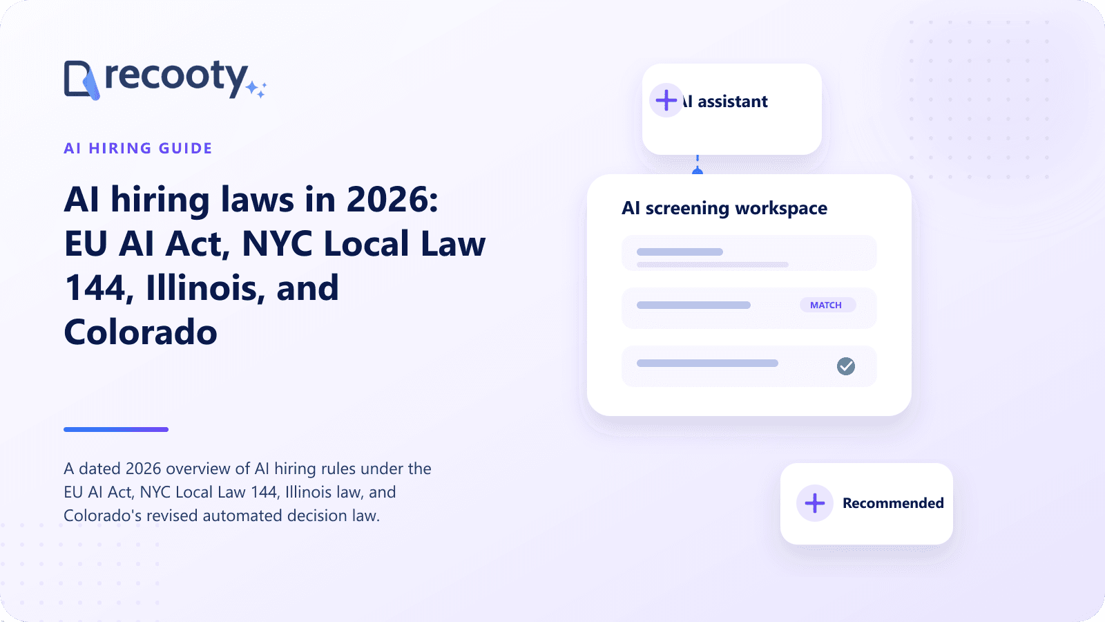 AI hiring laws in 2026: EU AI Act, NYC Local Law 144, Illinois, and Colorado