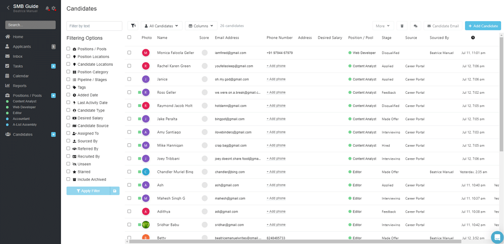 Breezy HR candidate pipeline