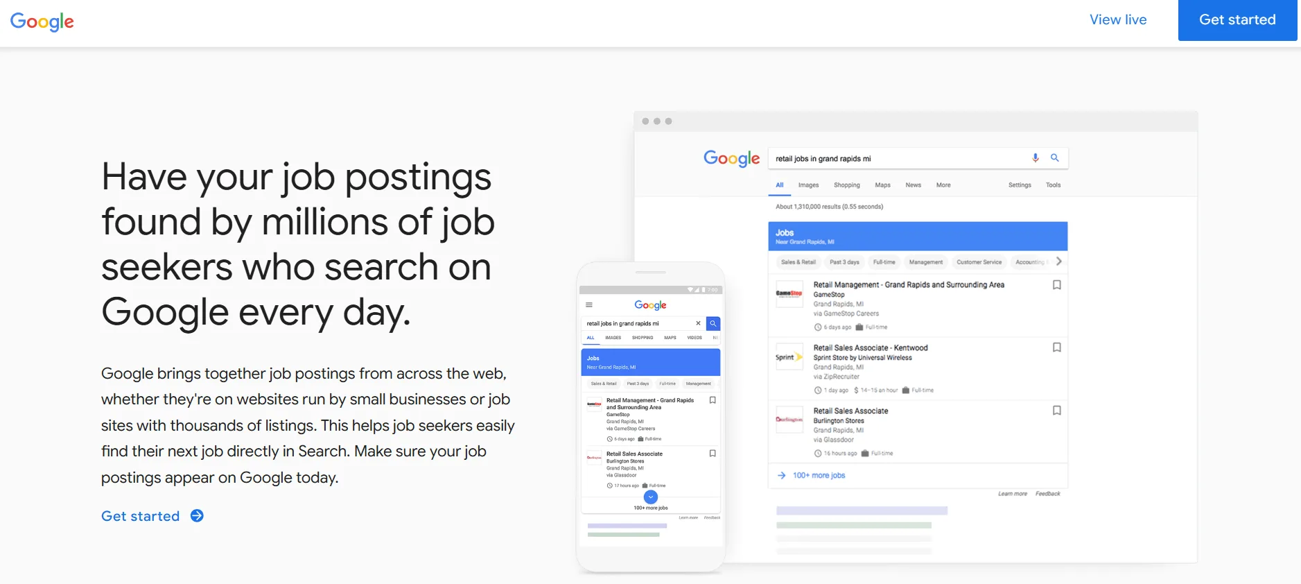 Google for job posting