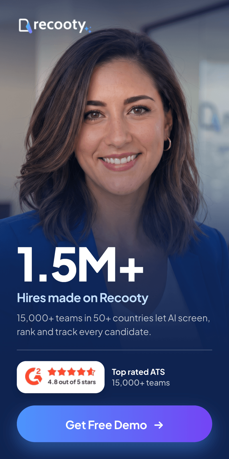 1.5M+ hires made on Recooty. Get a free demo