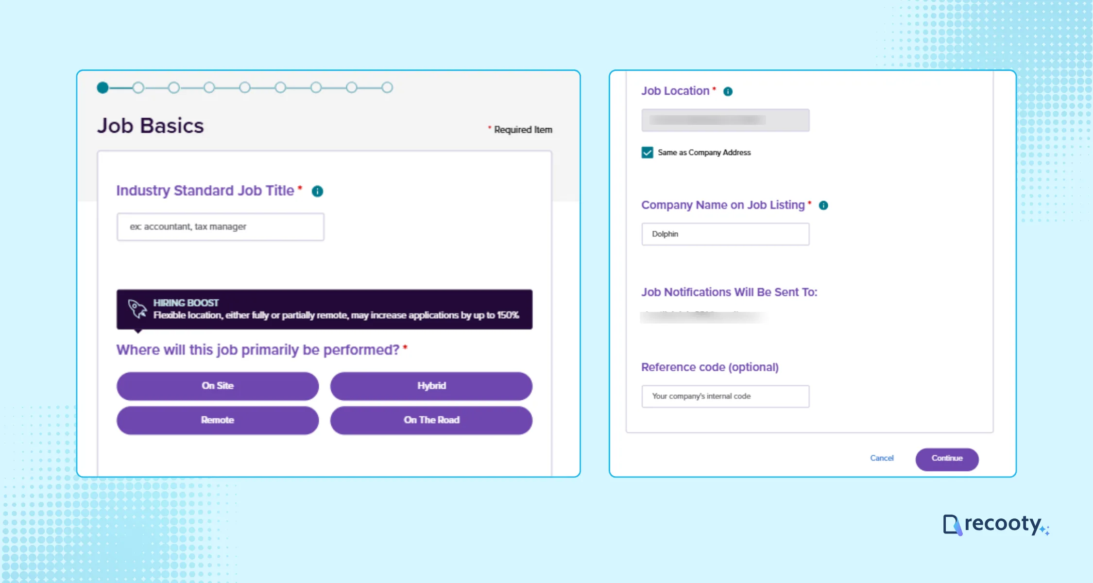 Enter the basic job details to post job on Monster