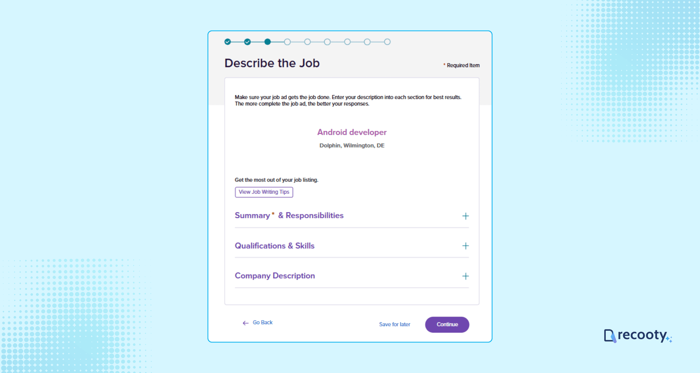Write a compelling job description on Monster 1