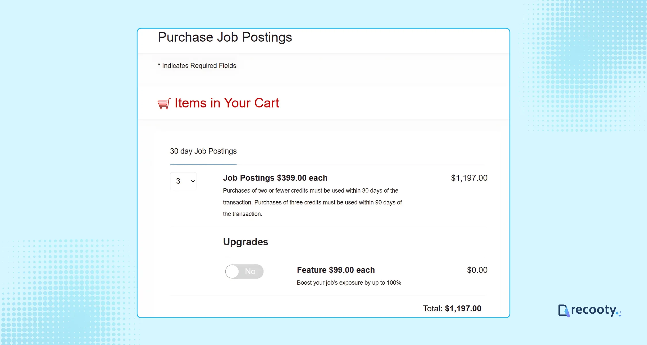 Choose to boost job posting on Dice with additional price 1