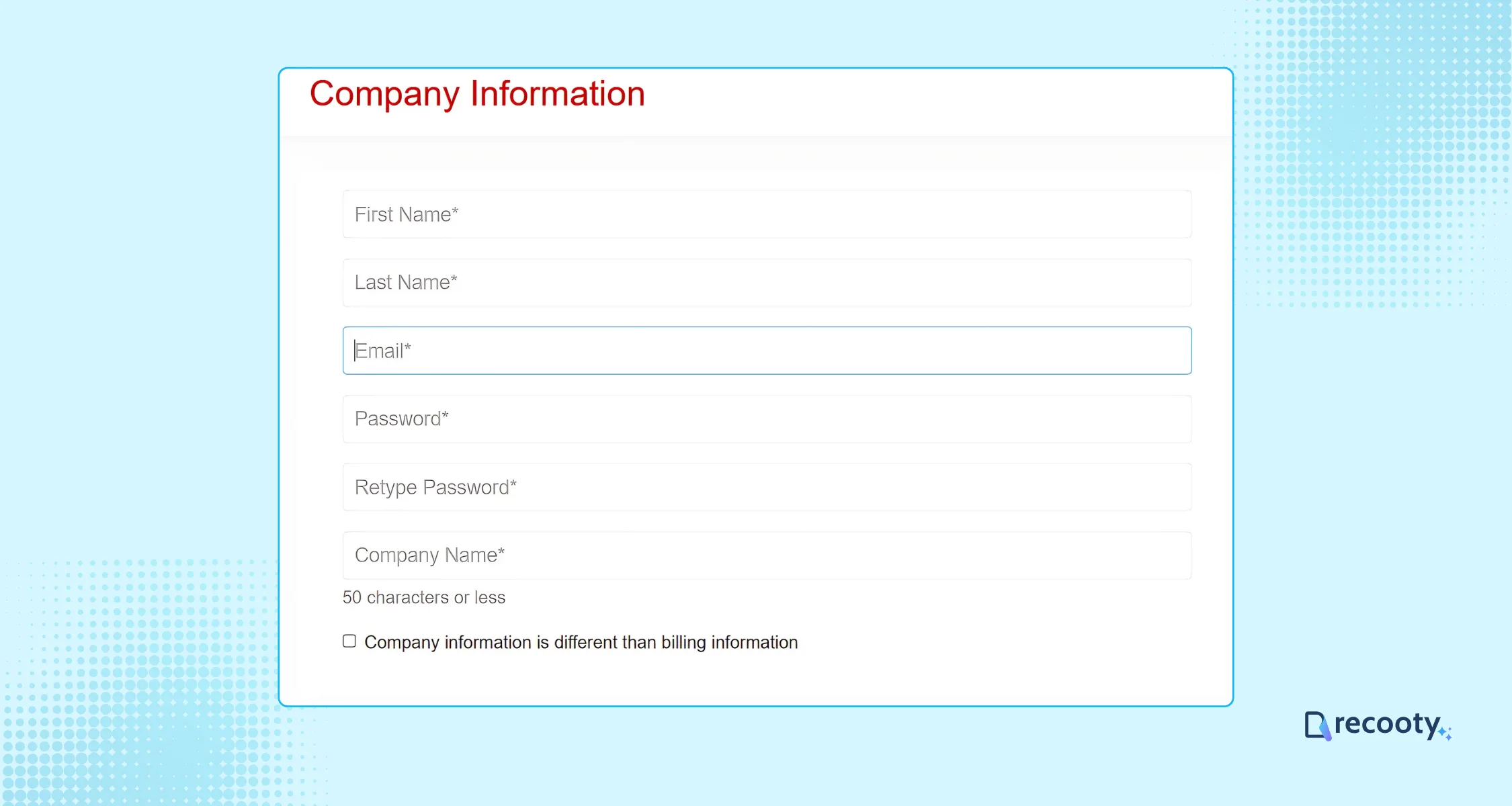 Enter company information 1