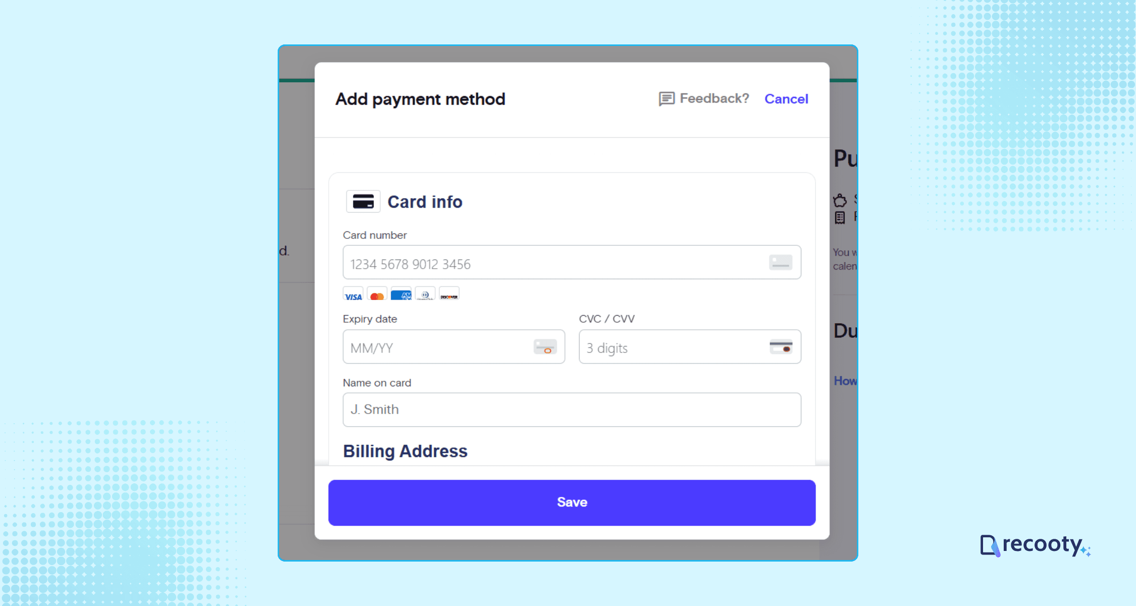 Add the billing information
