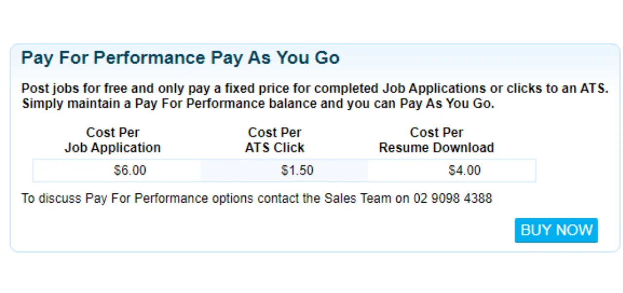 JobServe pay-as-you-go pricing