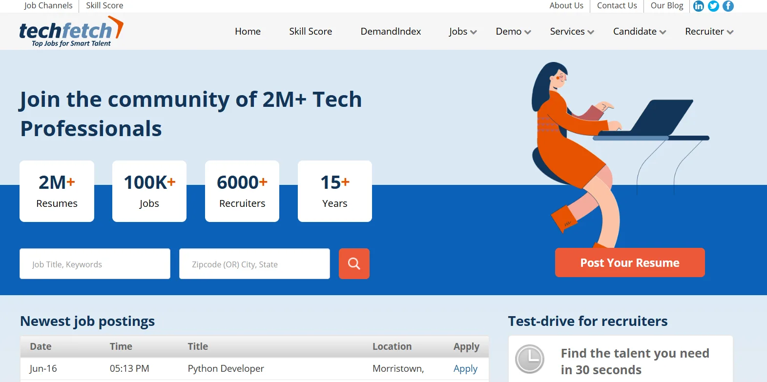 Post tech jobs on Techfetch