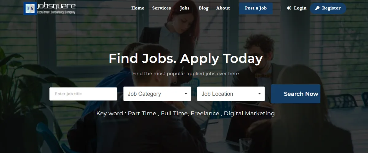 JobSquare web page