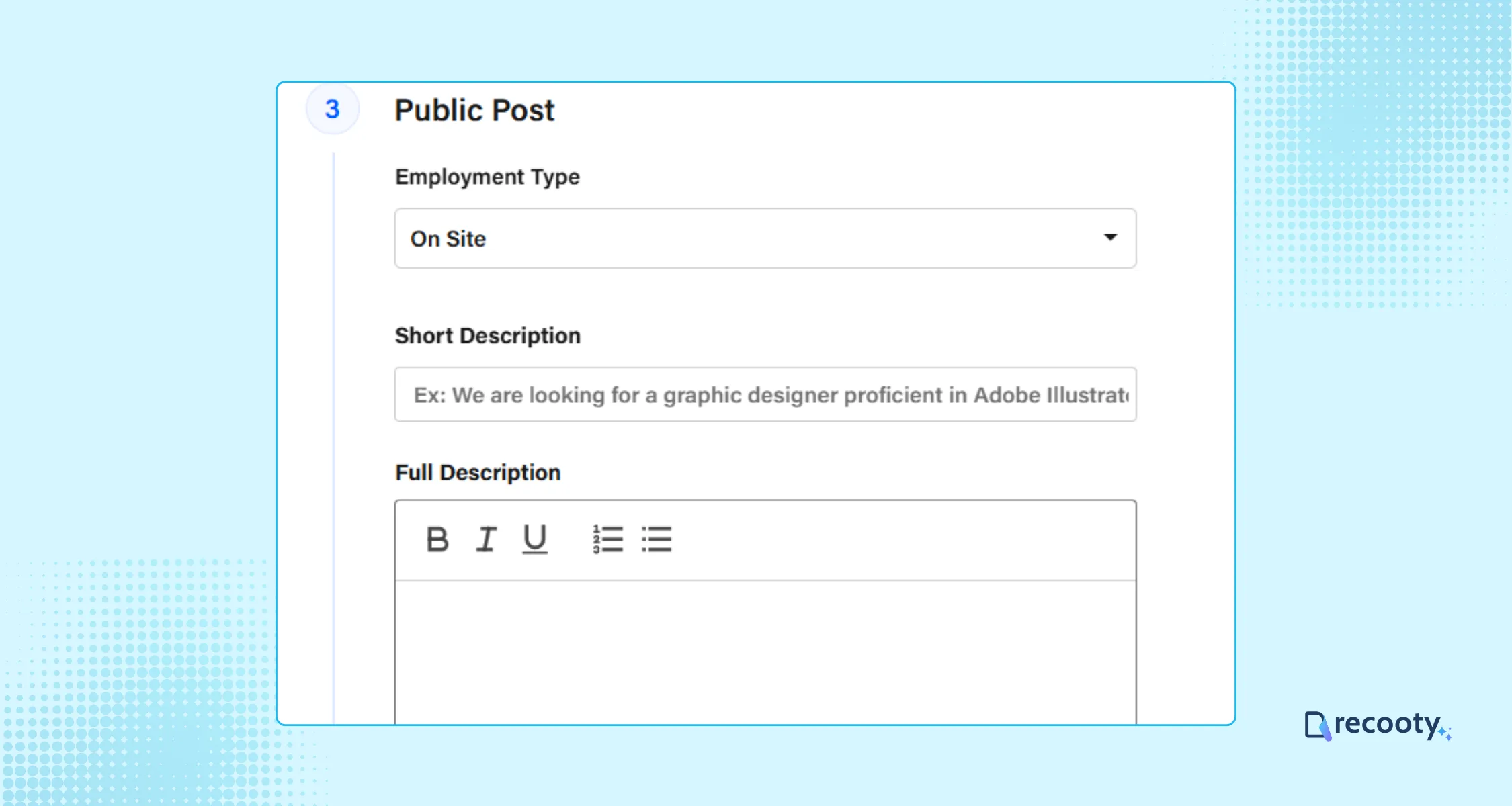 Choose employment type and write jd 1