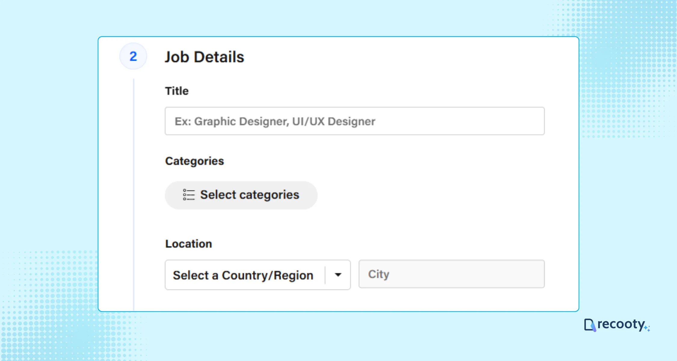 Enter the job details