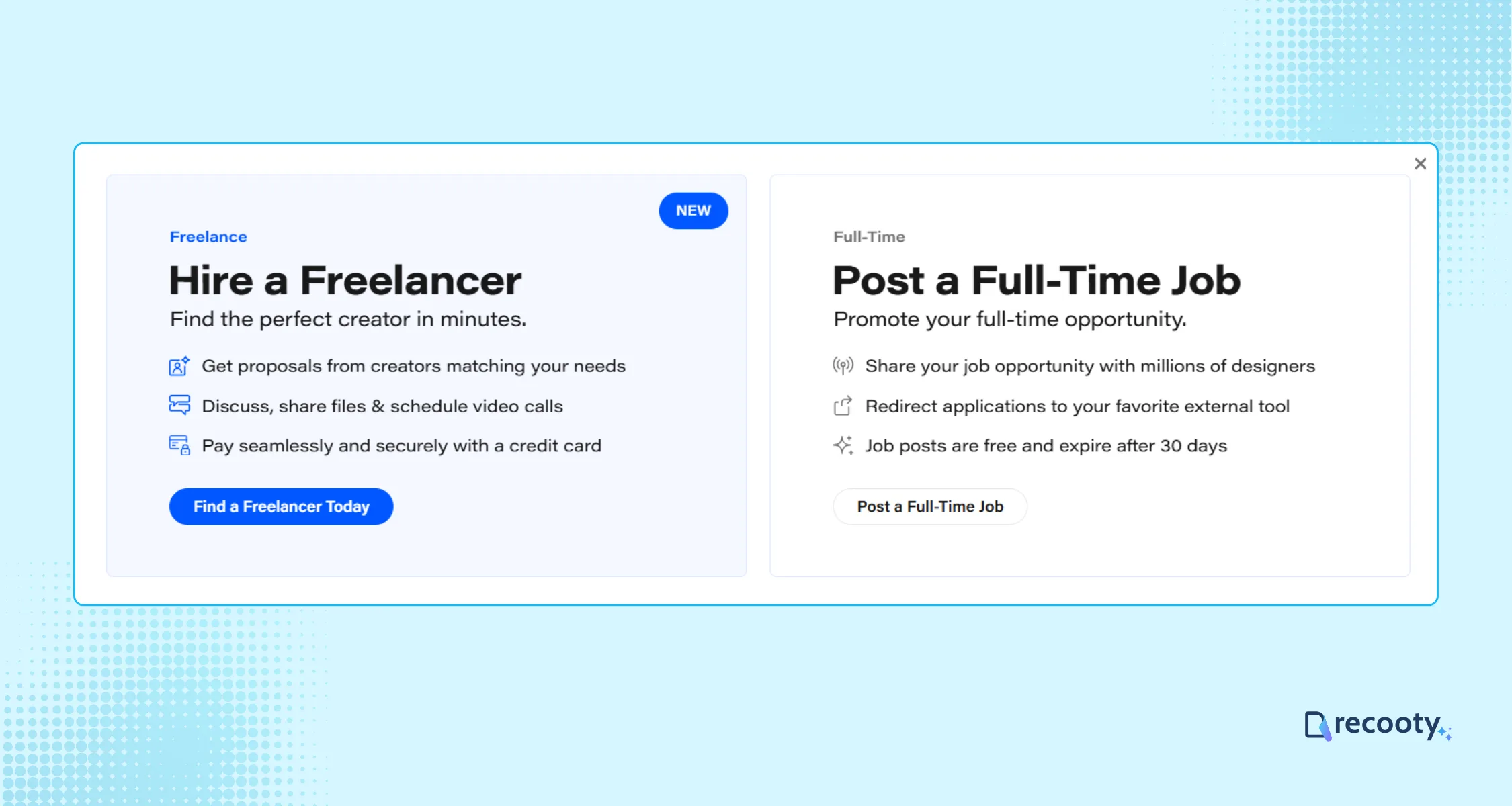 Select post a full time job on Behance 1