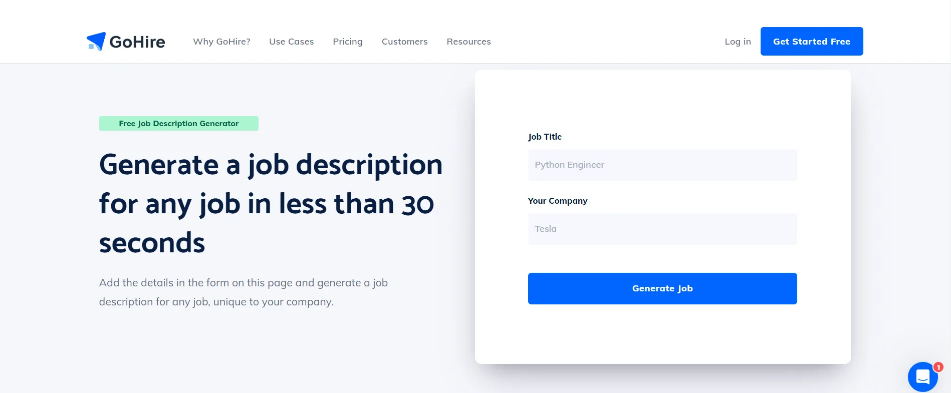 gohire Job Description Generator 