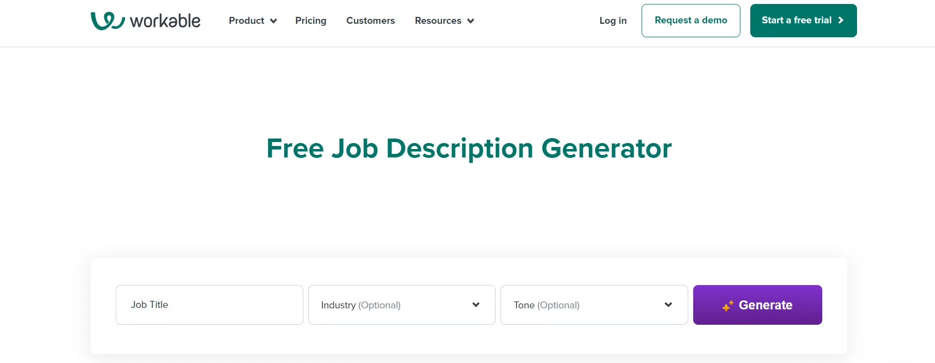 Workable's Job Description Generator 