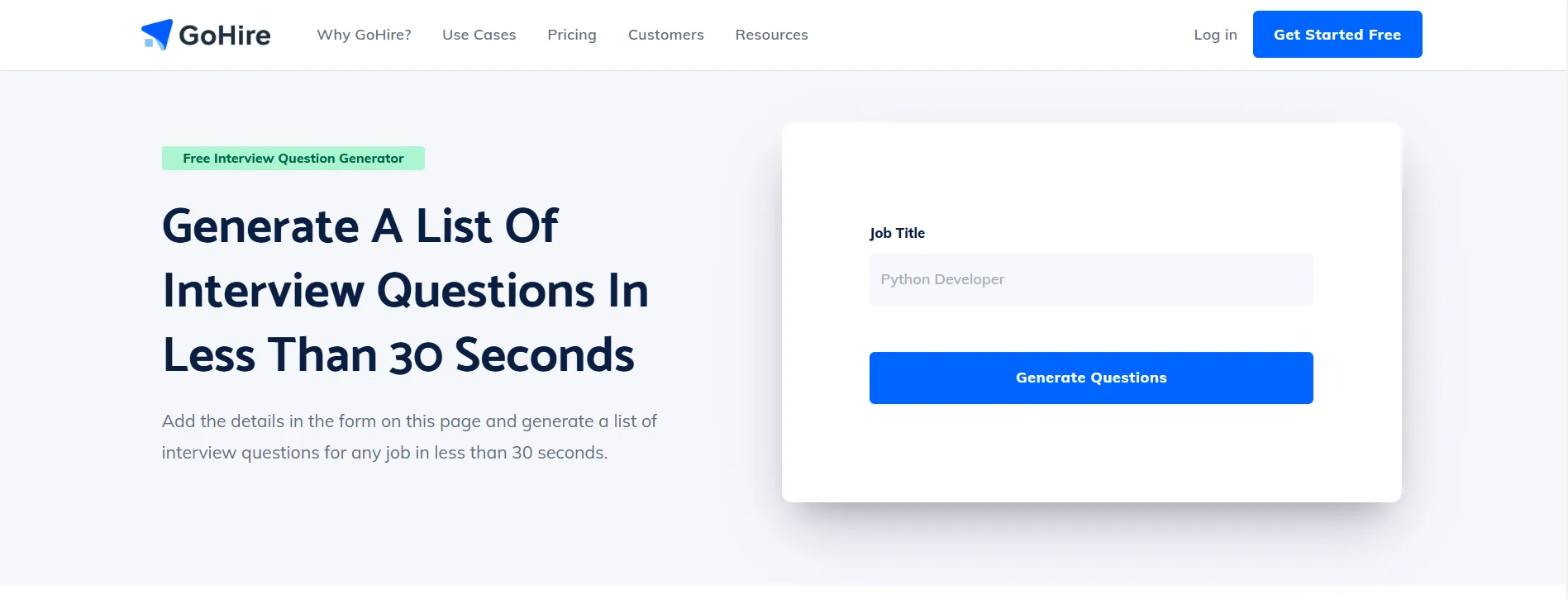 GoHire Interview Question Generator