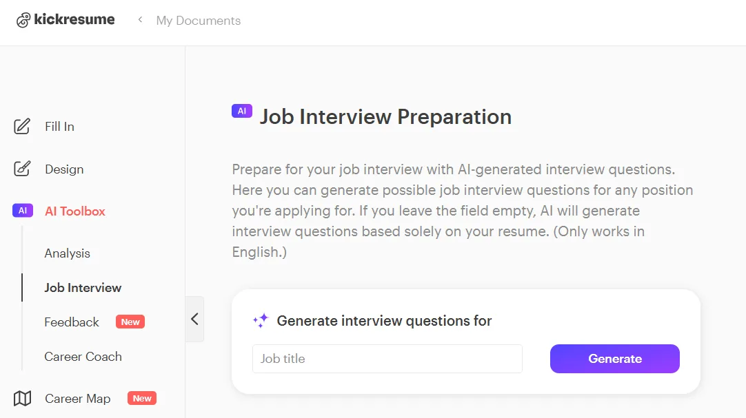 Kickresume Interview Question generator