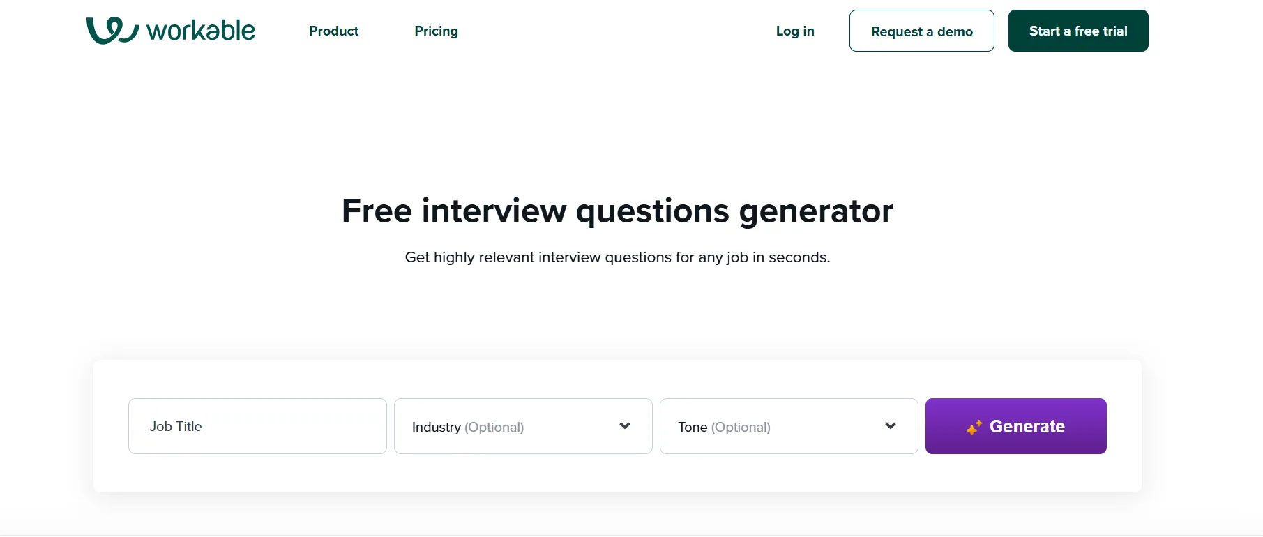 Workable interview question generator