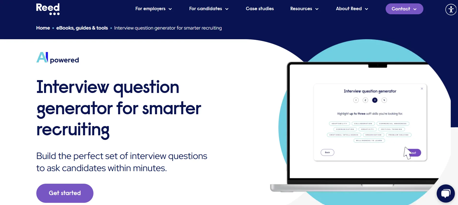 reed.com interview questions generator